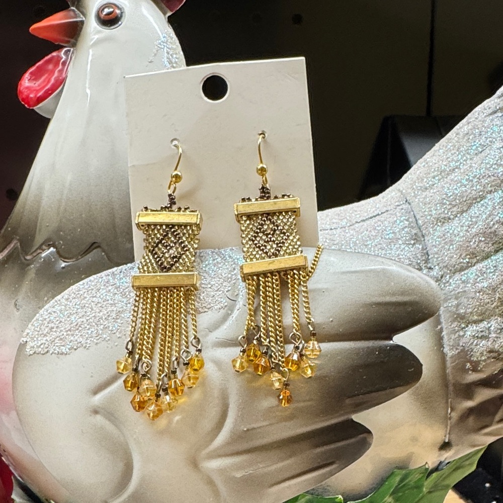 Elegant Gold and Silver Beaded Earrings 2/$22
